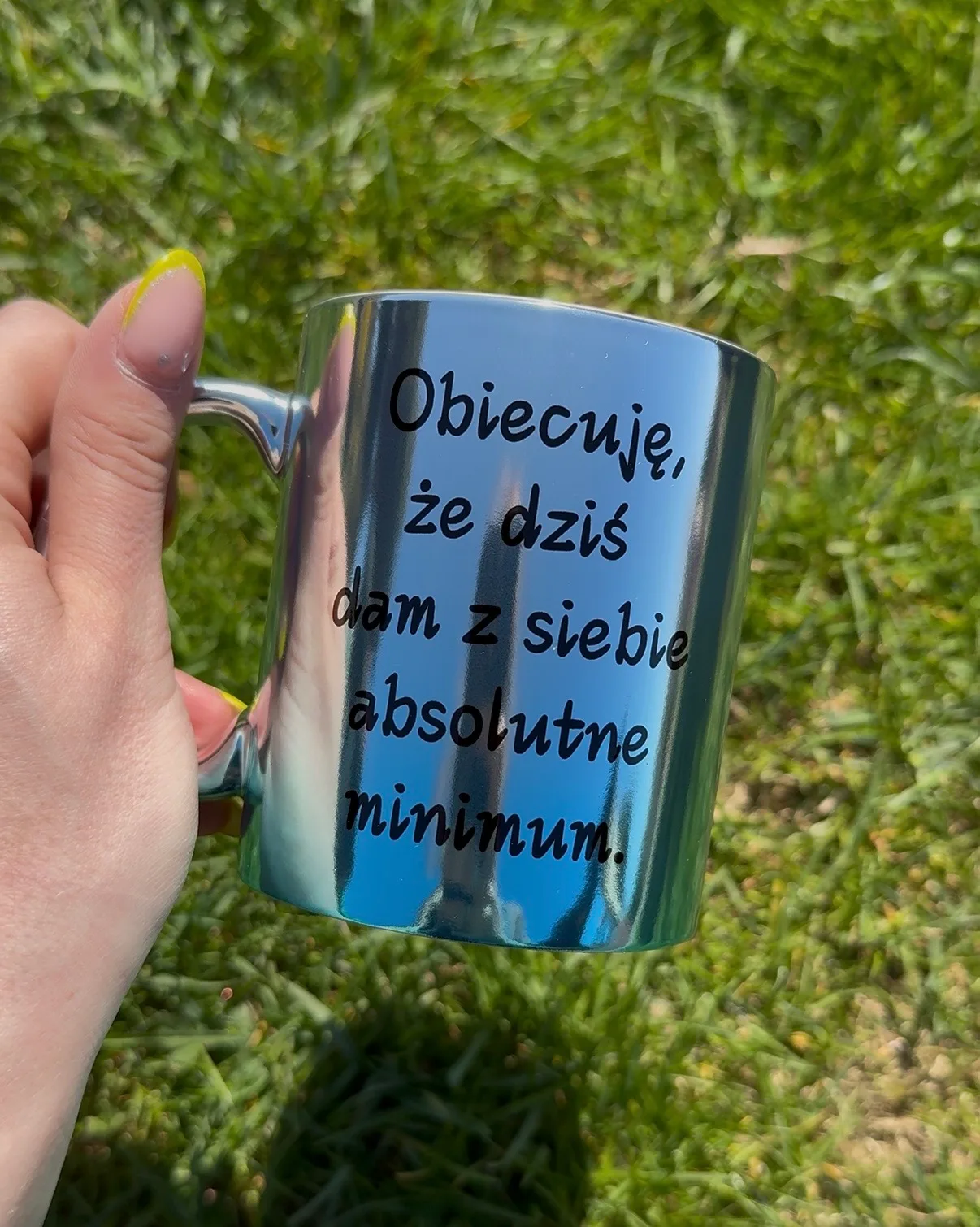 Kubek OBIECUJĘ ŻE DZIŚ DAM Z SIEBIE ABSOLUTNE MINIMUM