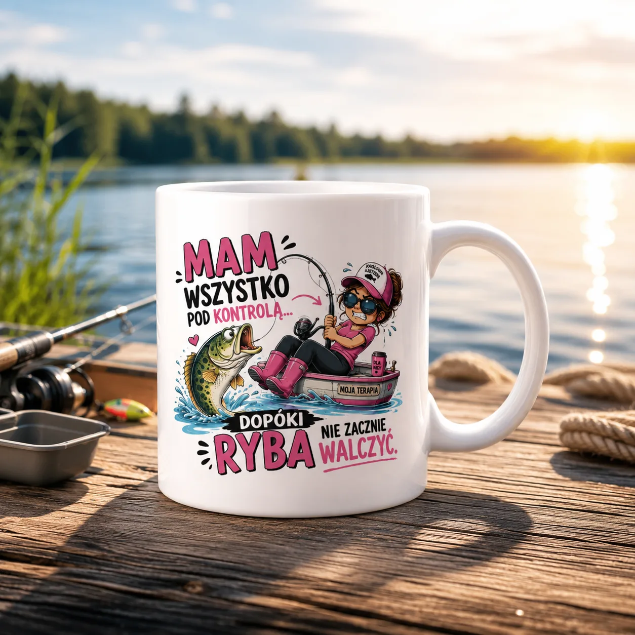Kubek MAM WSZYSTKO POD KONTROLĄ DOPÓKI RYBA NIE ZACZNIE WALCZYĆ