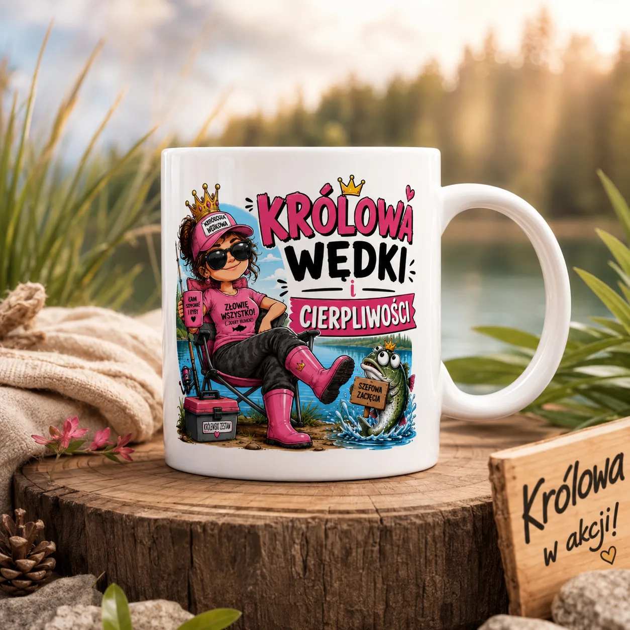 Kubek KRÓLOWA WĘDKI I CIERPLIWOŚCI