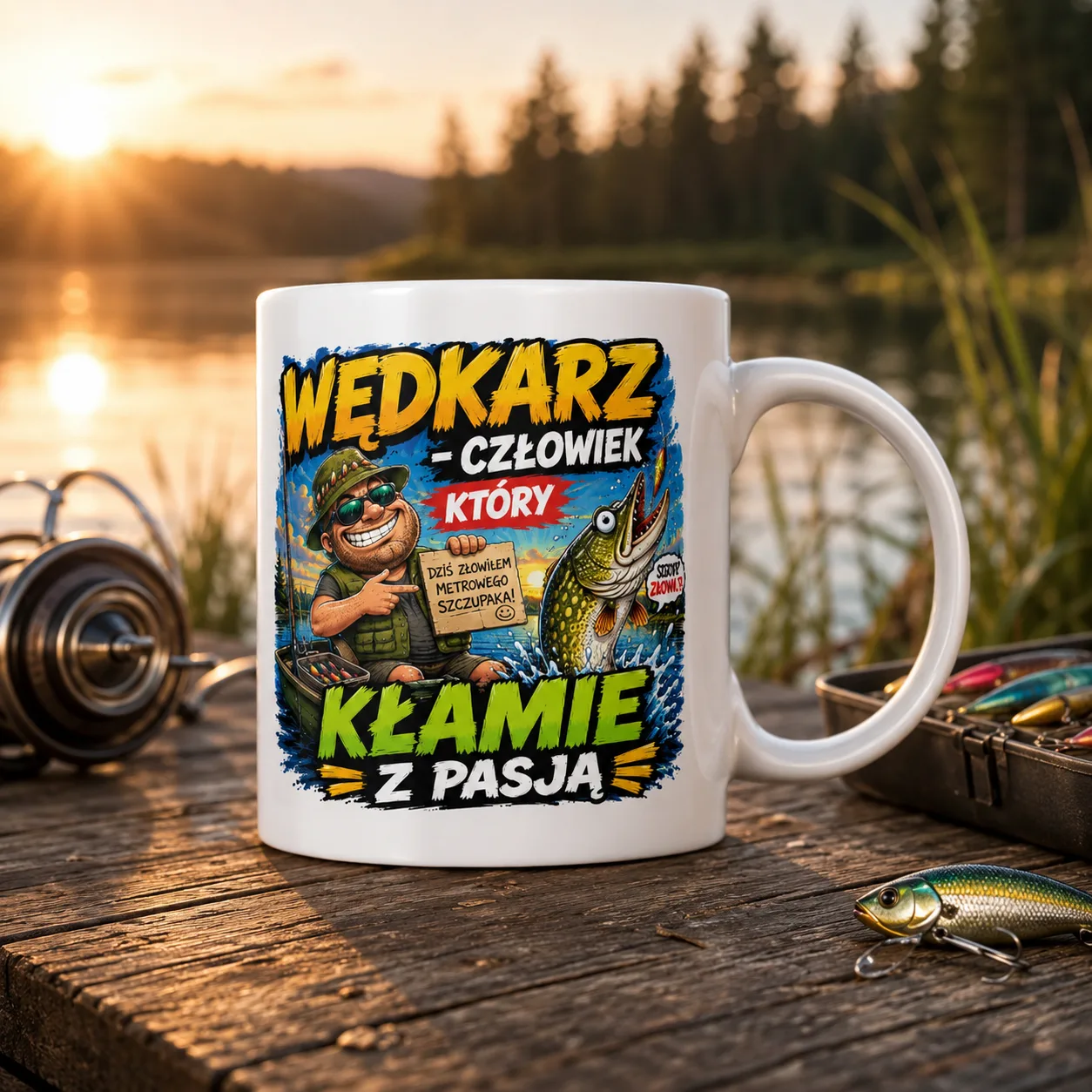 Kubek WĘDKARZ CZŁOWIEK KTÓRY KŁAMIE Z PASJĄ
