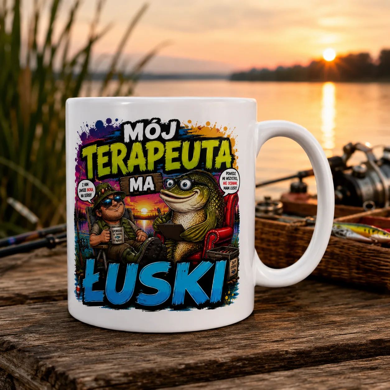 Kubek MÓJ TERAPEUTA MA ŁUSKI