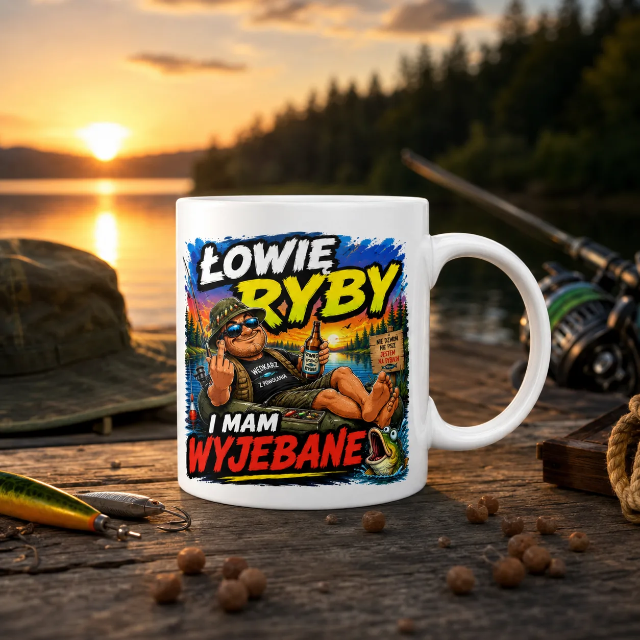 Kubek ŁOWIE RYBY I MAM WYJEBANE